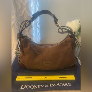 Classic Dooney & Bourke brown suede with leather trim bag